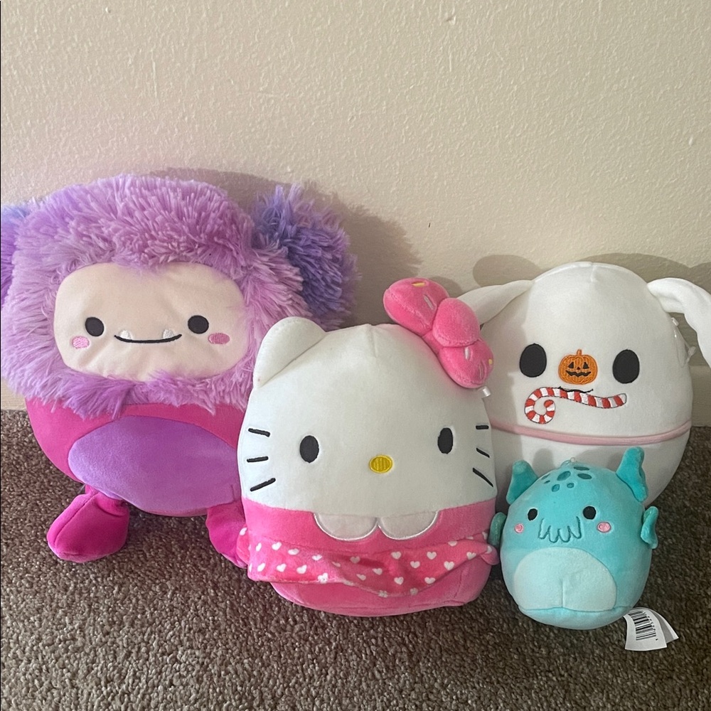 Squishmallows Plush Toy Set - Pink, Purple, White, Blue
